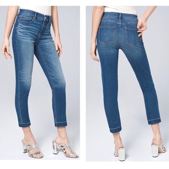 White House Black Market Denim - WHBM High Rise Slim Crop Jean Released Hems
